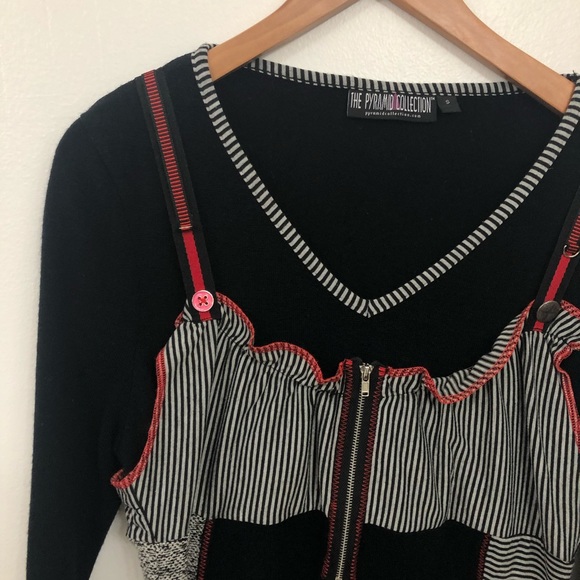 STRIPED PATCHWORK KNIT DRESS - Picture 3 of 6